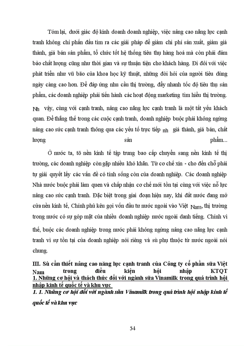 image for page Năng lực cạnh tranh của Công ty cổ phần Sữa Việt Nam Vinamilk trong bối cảnh hội nhập kinh tế quốc tế