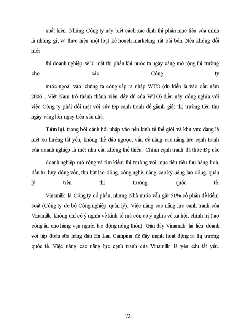 image for page Năng lực cạnh tranh của Công ty cổ phần Sữa Việt Nam Vinamilk trong bối cảnh hội nhập kinh tế quốc tế