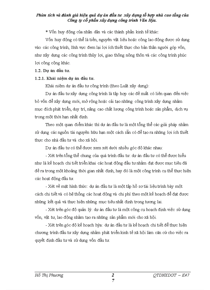image for page Phân tích và đánh giá hiệu quả dự án đầu tư xây dựng tổ hợp nhà cao tầng của Công ty cổ phần xây dựng công trình Văn Hóa