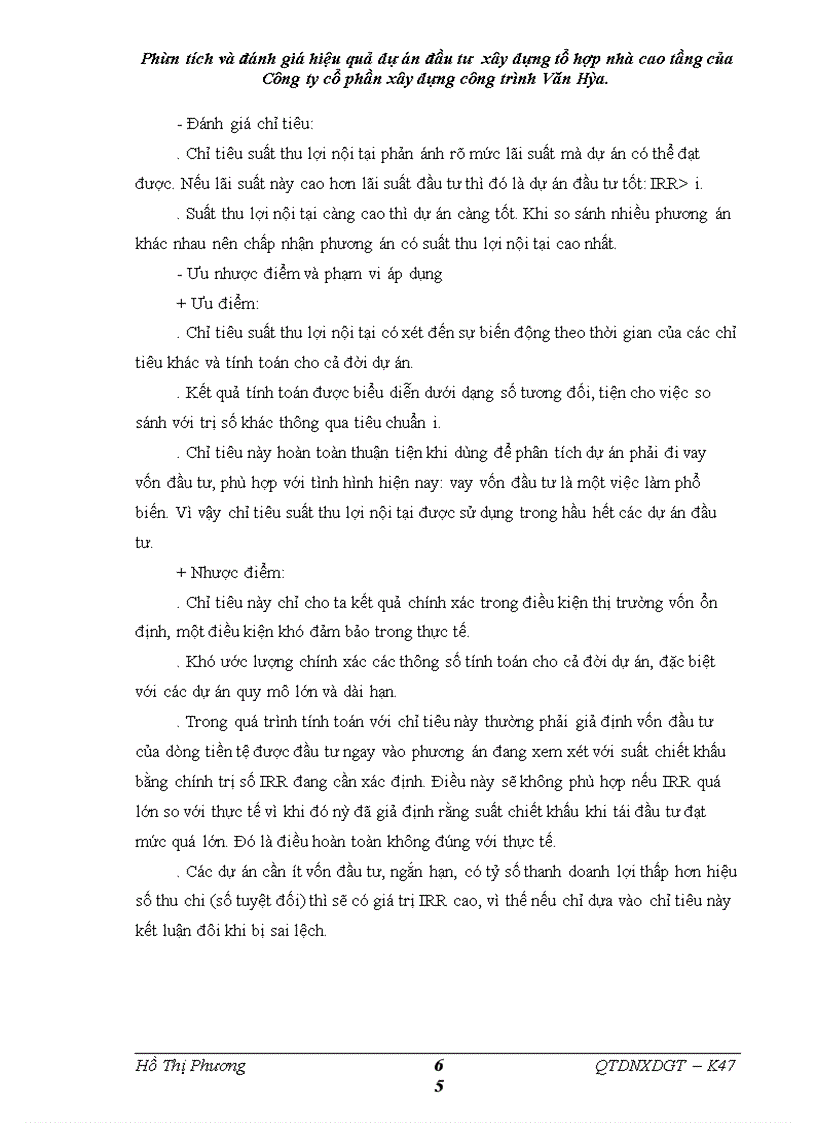 image for page Phân tích và đánh giá hiệu quả dự án đầu tư xây dựng tổ hợp nhà cao tầng của Công ty cổ phần xây dựng công trình Văn Hóa