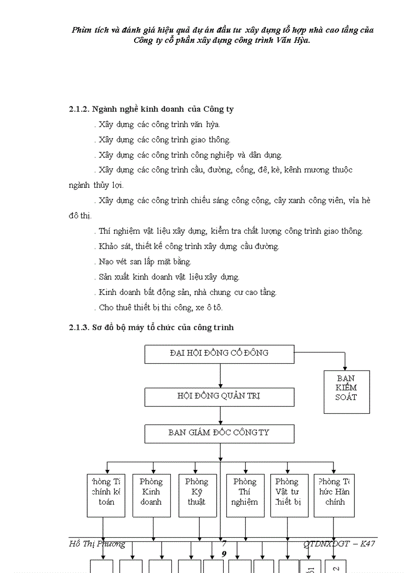 image for page Phân tích và đánh giá hiệu quả dự án đầu tư xây dựng tổ hợp nhà cao tầng của Công ty cổ phần xây dựng công trình Văn Hóa