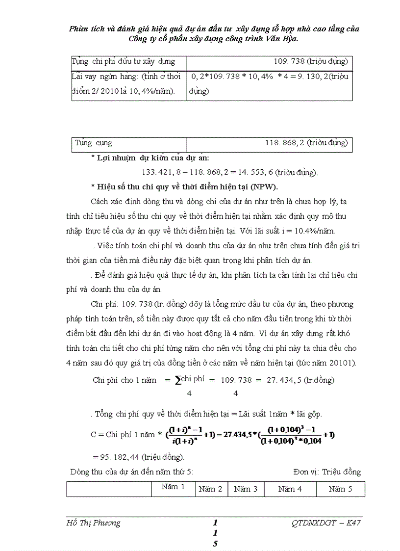 image for page Phân tích và đánh giá hiệu quả dự án đầu tư xây dựng tổ hợp nhà cao tầng của Công ty cổ phần xây dựng công trình Văn Hóa