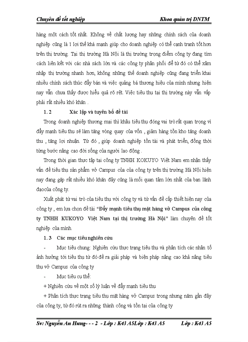 image for page Đẩy mạnh tiêu thụ mặt hàng vở Campus của công ty TNHH KUKOYO Việt Nam tại thị trường Hà Nội