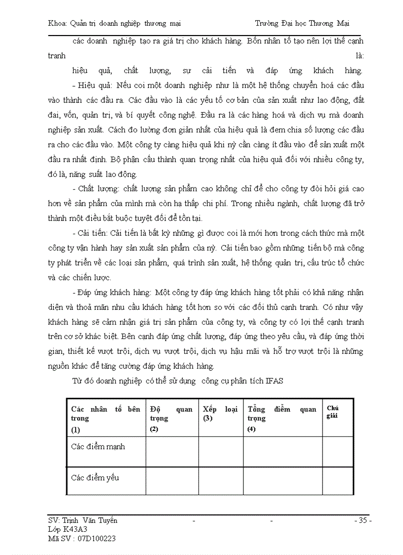 image for page Phân tích TOWS chiến lược phát triển thị trường của Công ty T & P