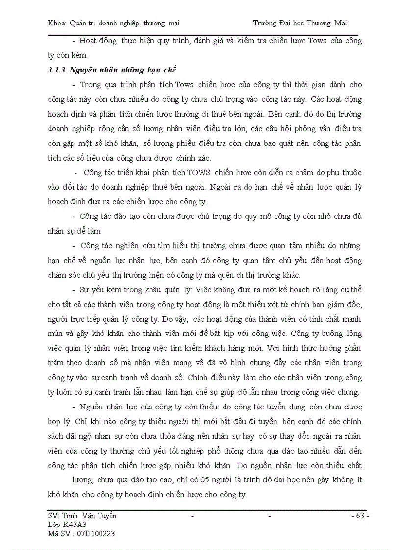 image for page Phân tích TOWS chiến lược phát triển thị trường của Công ty T & P