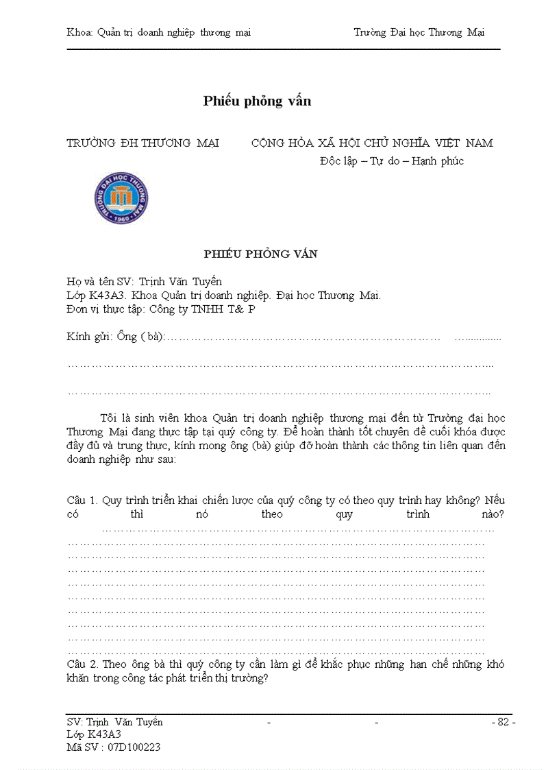 image for page Phân tích TOWS chiến lược phát triển thị trường của Công ty T & P