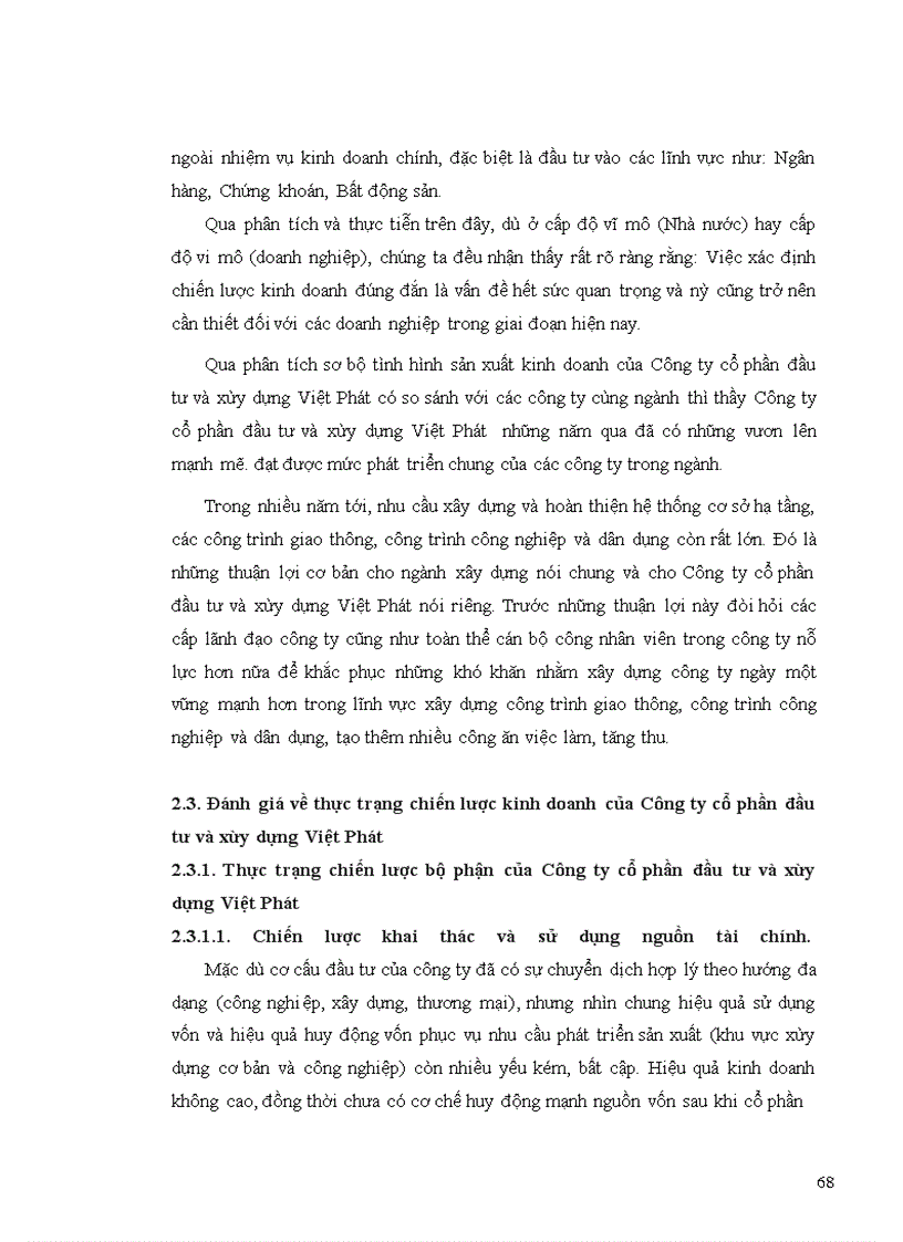 image for page Xây dựng chiến lược kinh doanh ở Công ty cổ phần đầu tư và xây dựng Việt Phát giai đoạn 2010-2015