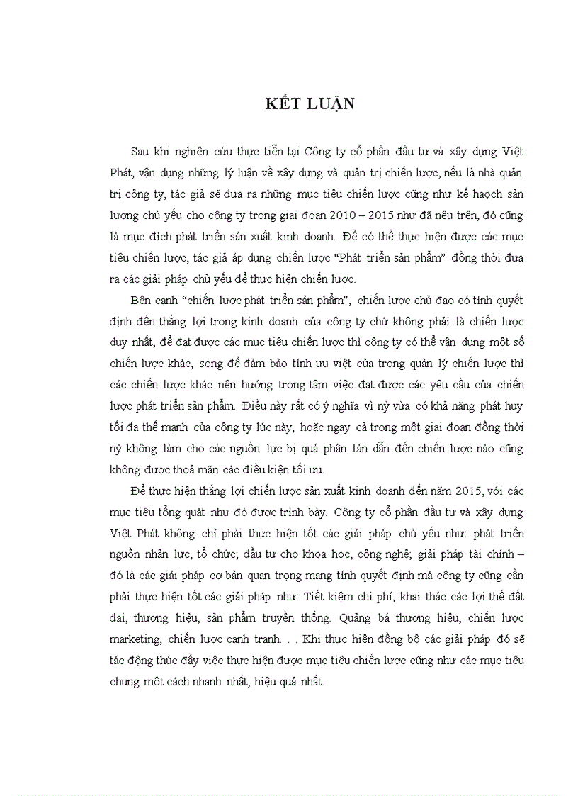 image for page Xây dựng chiến lược kinh doanh ở Công ty cổ phần đầu tư và xây dựng Việt Phát giai đoạn 2010-2015