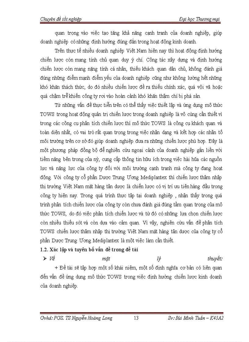image for page Phân tích tows chiến lược thâm nhập thị trường việt nam mặt hàng tân dược của công ty cổ phần dược trung ương mediplantex