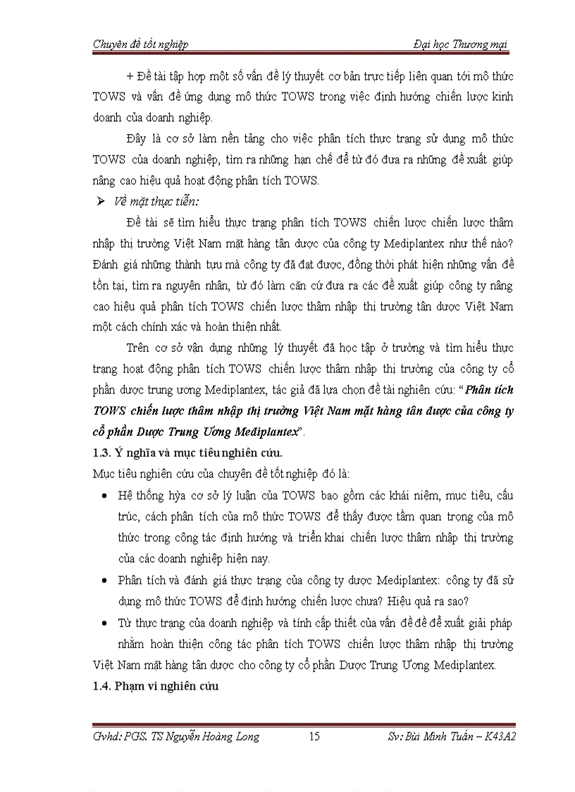 image for page Phân tích tows chiến lược thâm nhập thị trường việt nam mặt hàng tân dược của công ty cổ phần dược trung ương mediplantex