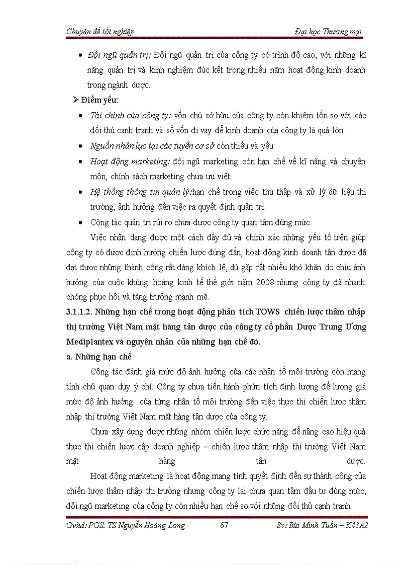 image for page Phân tích tows chiến lược thâm nhập thị trường việt nam mặt hàng tân dược của công ty cổ phần dược trung ương mediplantex