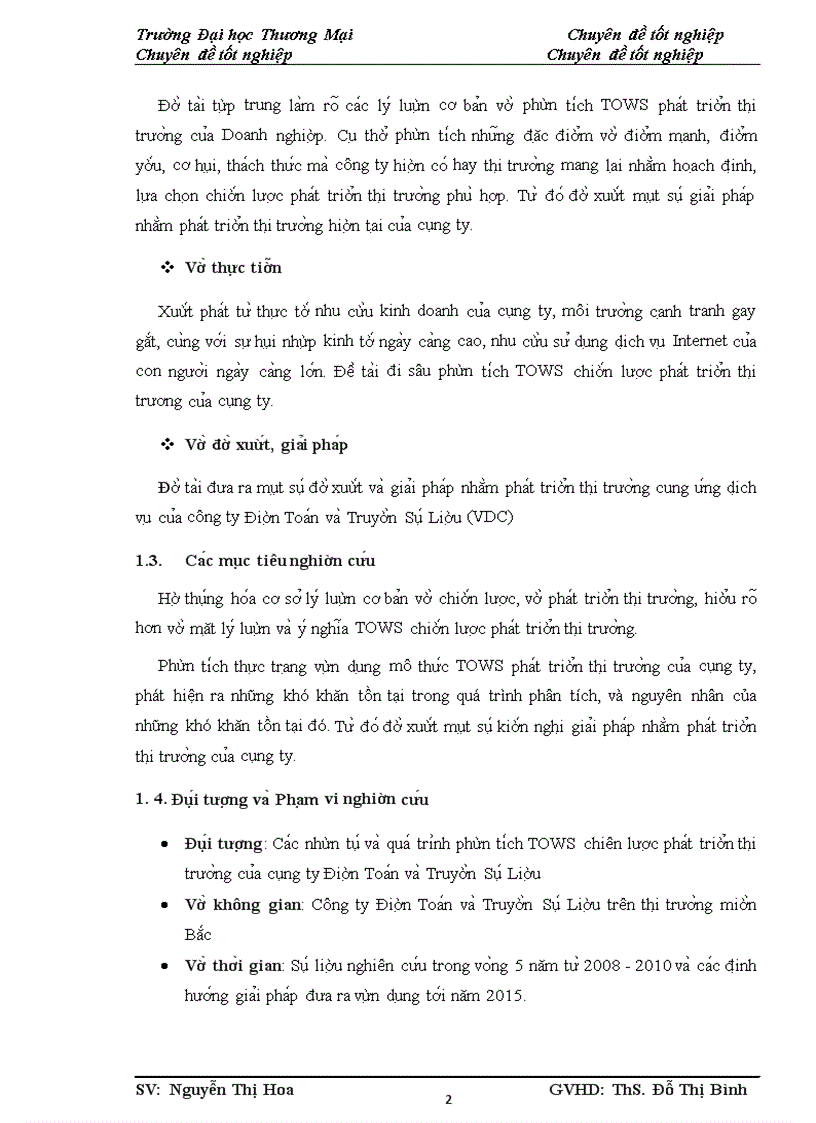 image for page Phân tích TOWS chiến lược phát triển thị trường của công ty Điện Toán và Truyền Số Liệu