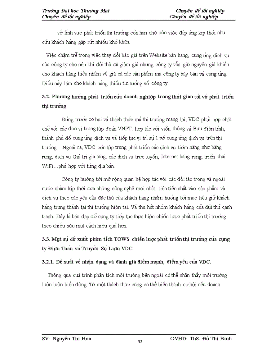 image for page Phân tích TOWS chiến lược phát triển thị trường của công ty Điện Toán và Truyền Số Liệu