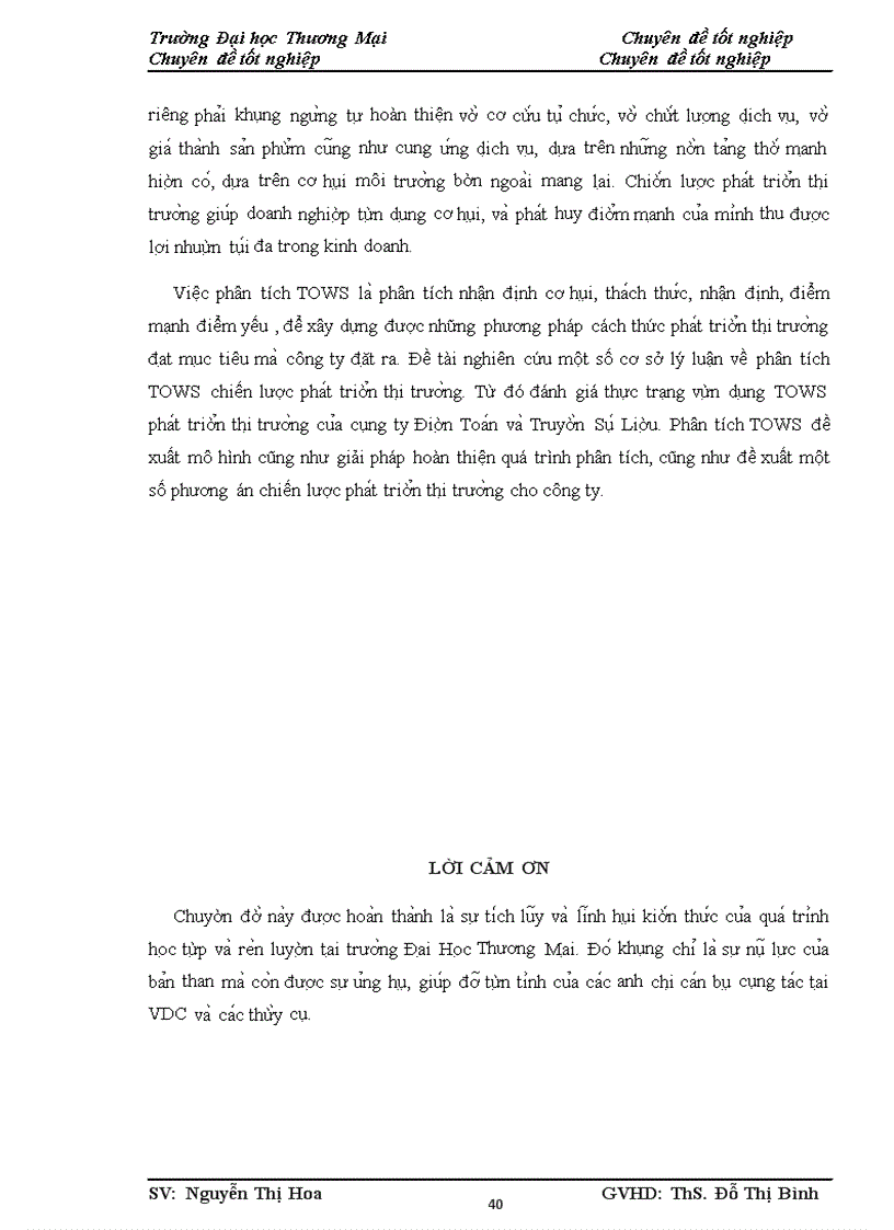 image for page Phân tích TOWS chiến lược phát triển thị trường của công ty Điện Toán và Truyền Số Liệu