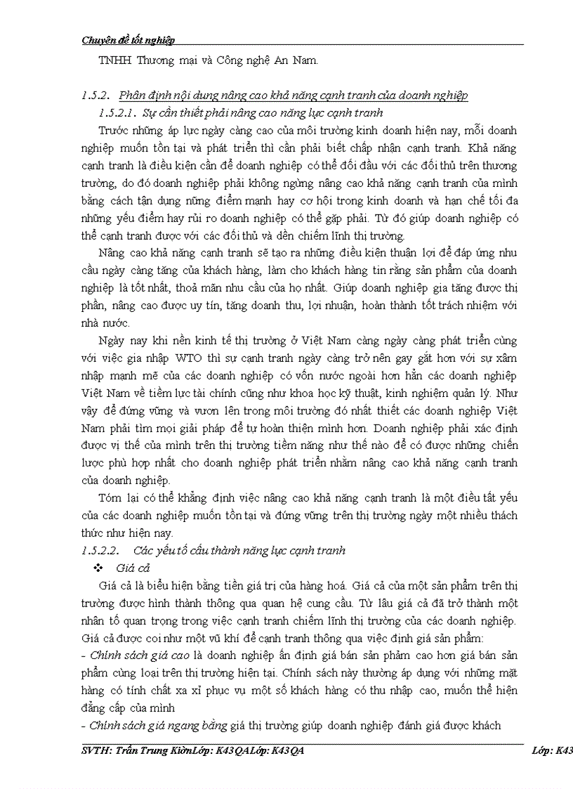 image for page Nâng cao năng lực cạnh tranh của công ty TNHH TM & CN An Nam