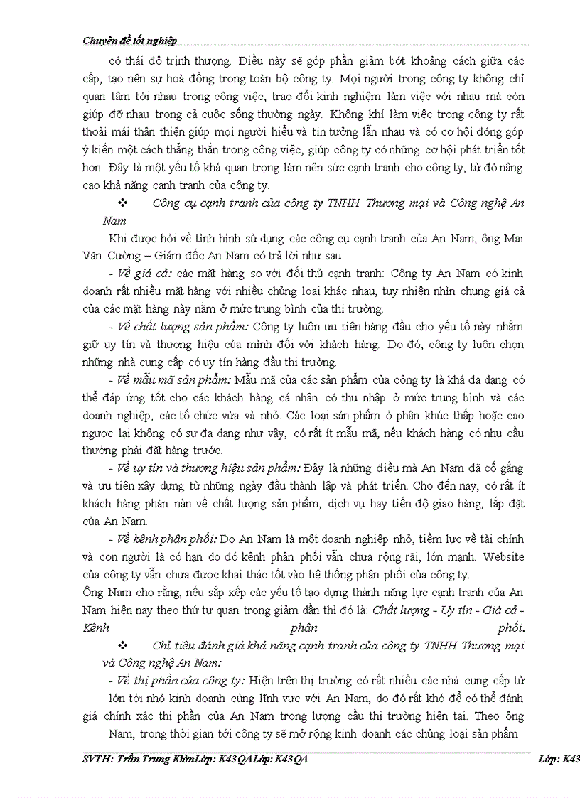 image for page Nâng cao năng lực cạnh tranh của công ty TNHH TM & CN An Nam