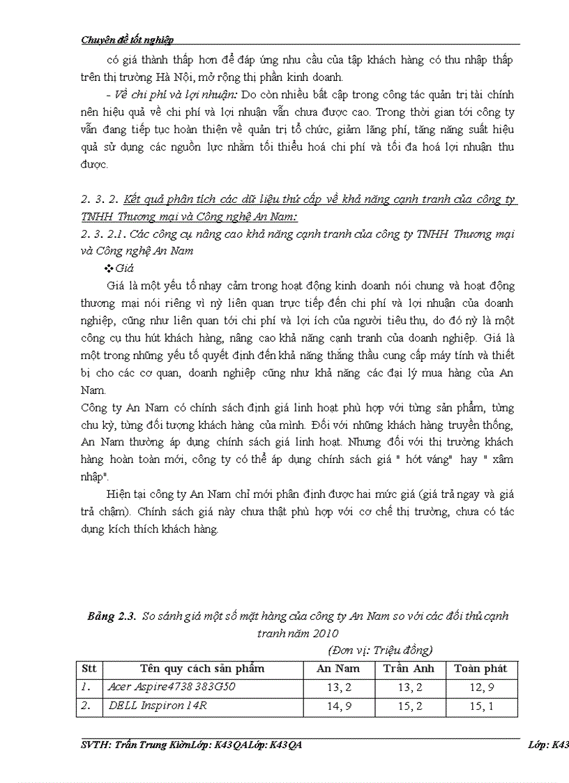 image for page Nâng cao năng lực cạnh tranh của công ty TNHH TM & CN An Nam