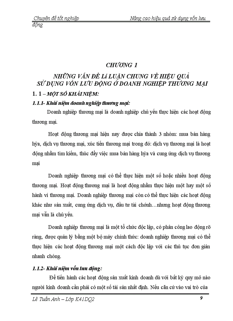 image for page Nâng cao hiệu quả sử dụng vốn lưu động ở Công ty TNHH Hữu Thanh