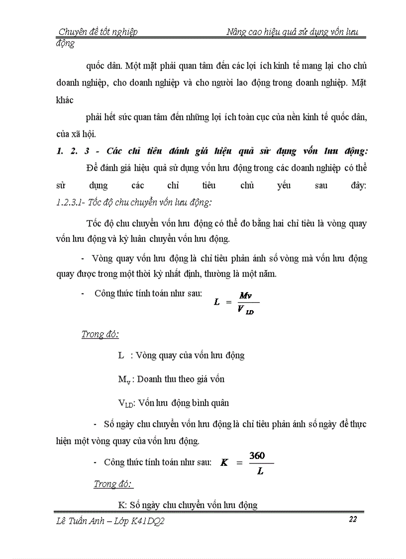 image for page Nâng cao hiệu quả sử dụng vốn lưu động ở Công ty TNHH Hữu Thanh