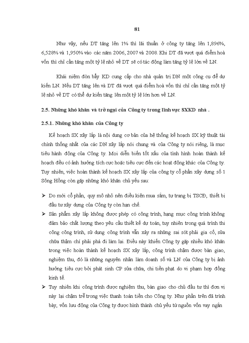 image for page Một số giải pháp nhằm gia tăng lợi nhuận và tỷ suất lợi nhuận tại Công ty Cổ phần xây dựng số 1 Sông Hồng