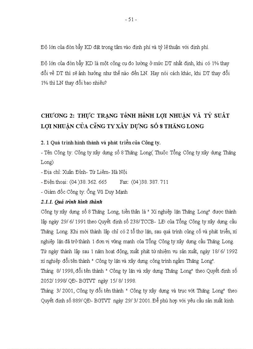 image for page Một số giải pháp nhằm gia tăng lợi nhuận và tỷ suất lợi nhuận tài công ty xây dựng số 8 Thăng Long
