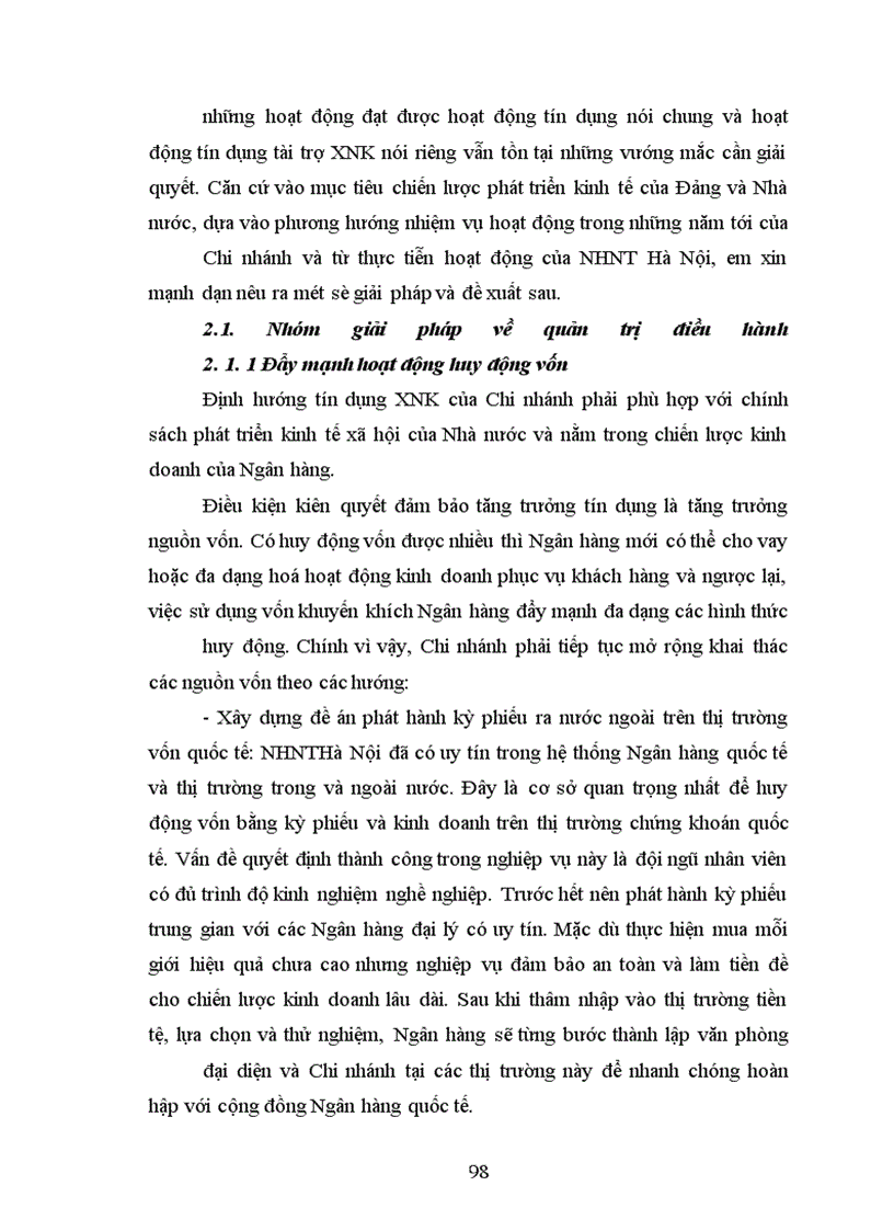 image for page Giải pháp mở rộng hoạt động tín dụng tài trợ xuất nhập khẩu tại Ngân hàng ngoại thương Hà Nội