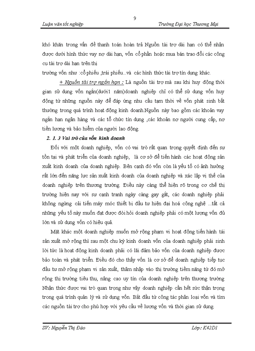 image for page Hoàn thiện nội dung và phương pháp phân tích hiệu quả sử dụng vốn kinh doanh tại công ty TNHH Hưng Long