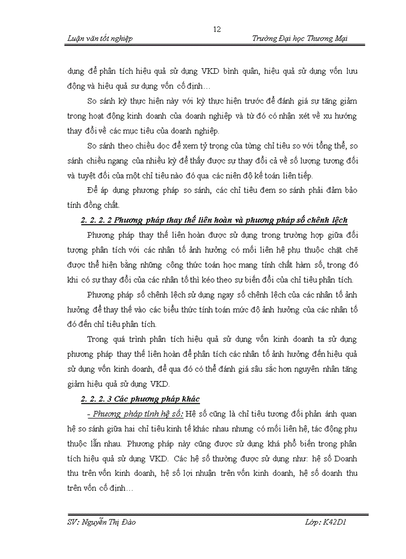 image for page Hoàn thiện nội dung và phương pháp phân tích hiệu quả sử dụng vốn kinh doanh tại công ty TNHH Hưng Long