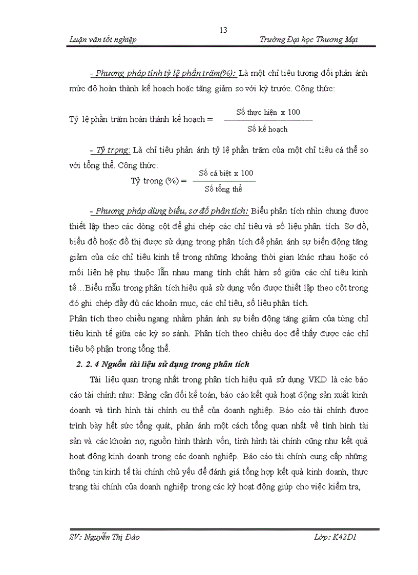 image for page Hoàn thiện nội dung và phương pháp phân tích hiệu quả sử dụng vốn kinh doanh tại công ty TNHH Hưng Long