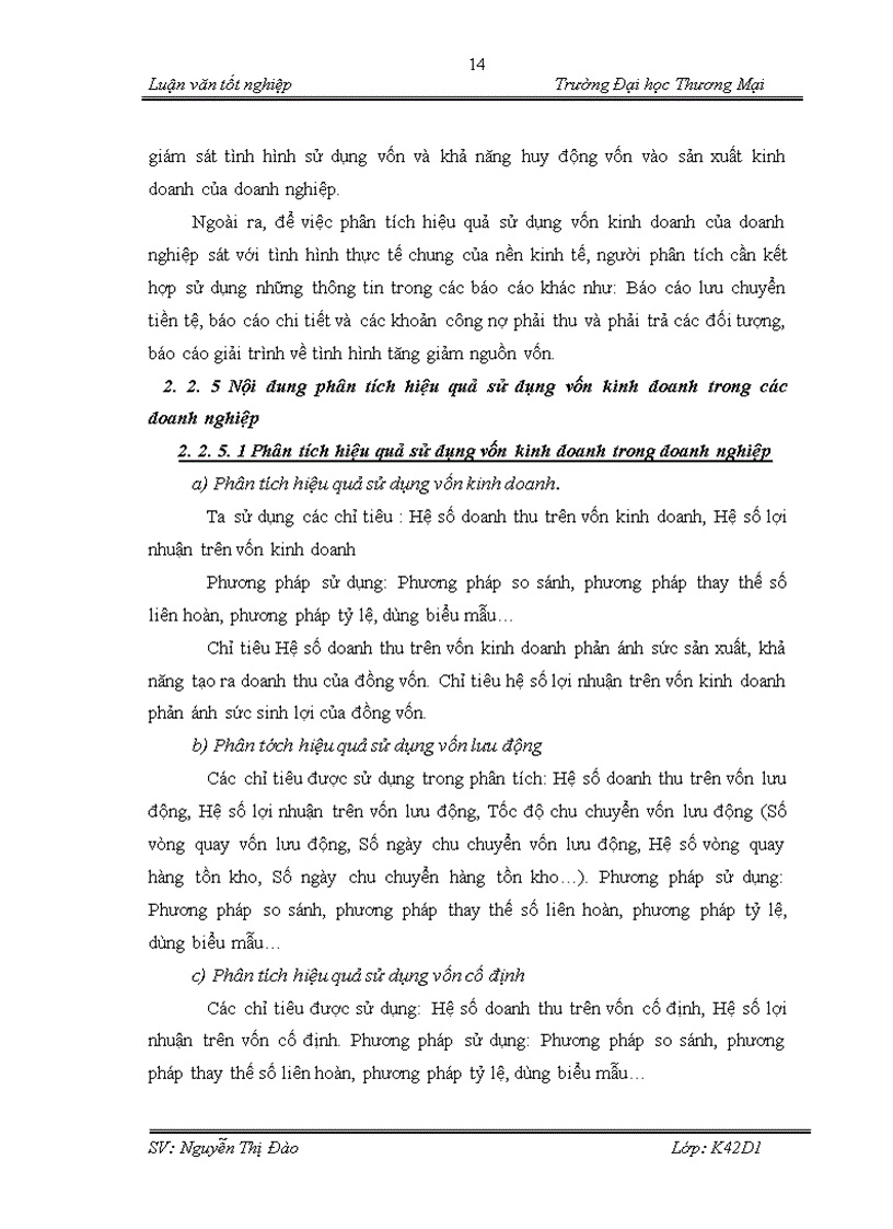 image for page Hoàn thiện nội dung và phương pháp phân tích hiệu quả sử dụng vốn kinh doanh tại công ty TNHH Hưng Long