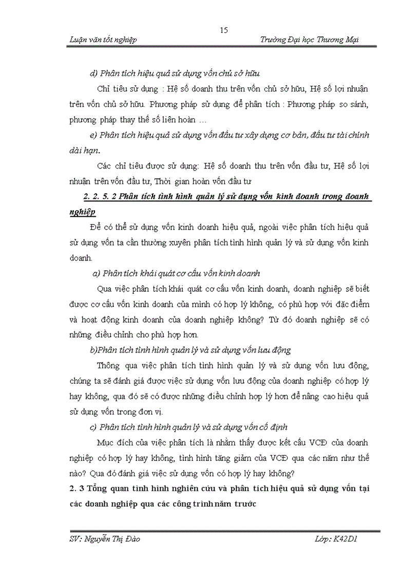 image for page Hoàn thiện nội dung và phương pháp phân tích hiệu quả sử dụng vốn kinh doanh tại công ty TNHH Hưng Long