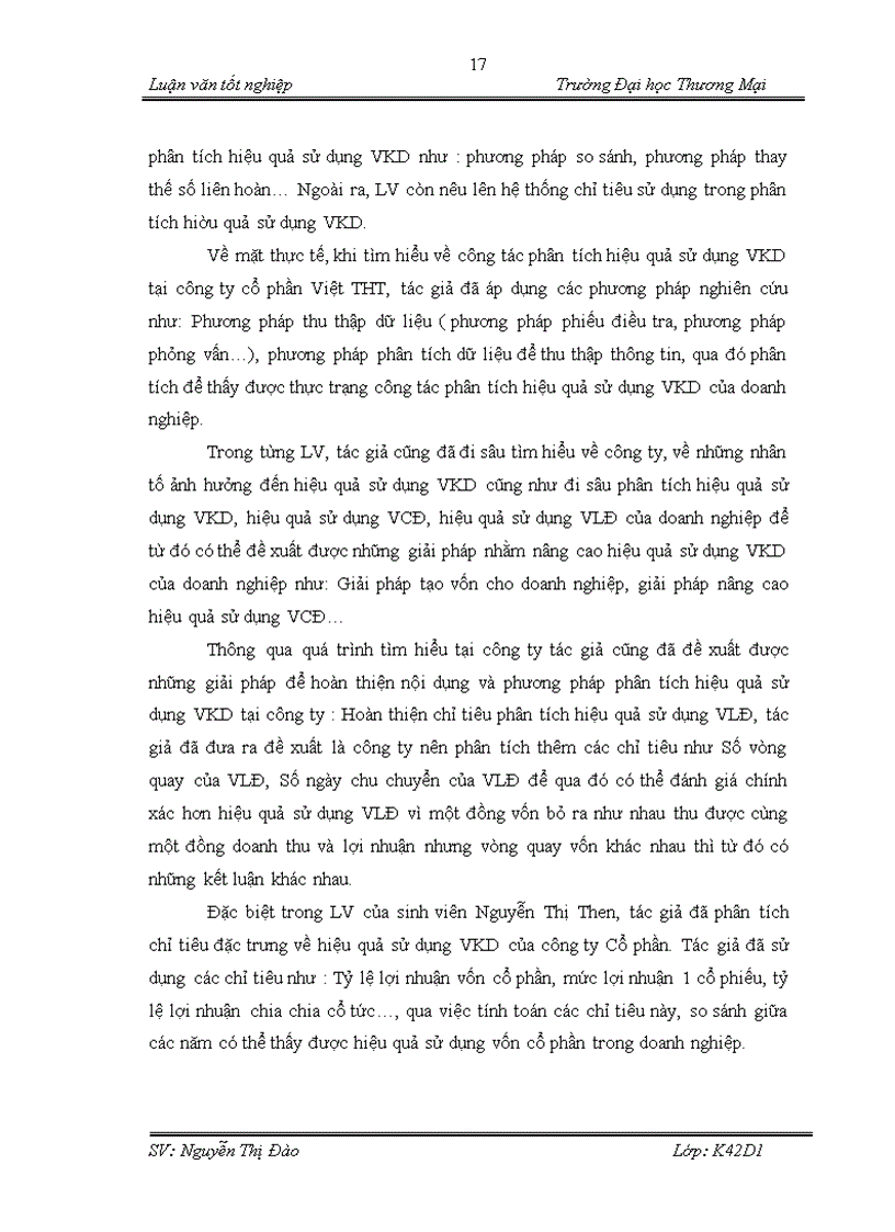 image for page Hoàn thiện nội dung và phương pháp phân tích hiệu quả sử dụng vốn kinh doanh tại công ty TNHH Hưng Long