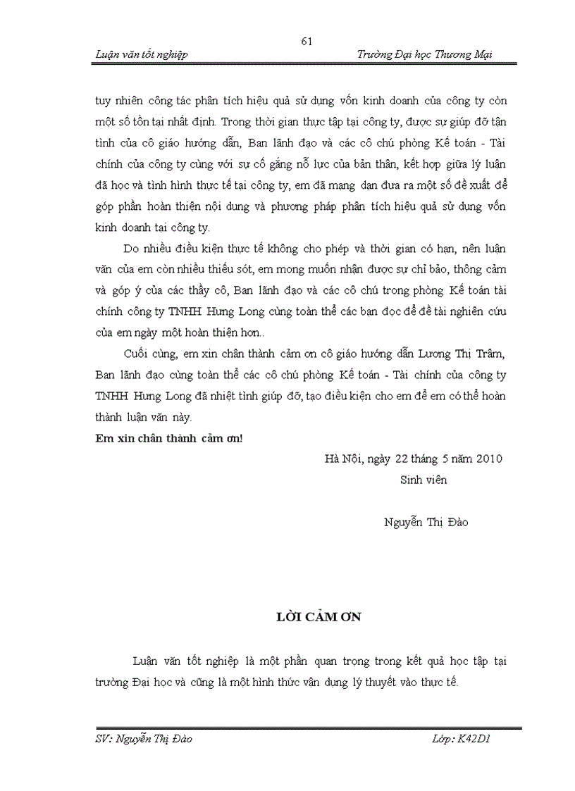 image for page Hoàn thiện nội dung và phương pháp phân tích hiệu quả sử dụng vốn kinh doanh tại công ty TNHH Hưng Long