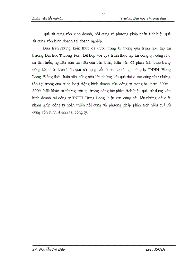 image for page Hoàn thiện nội dung và phương pháp phân tích hiệu quả sử dụng vốn kinh doanh tại công ty TNHH Hưng Long