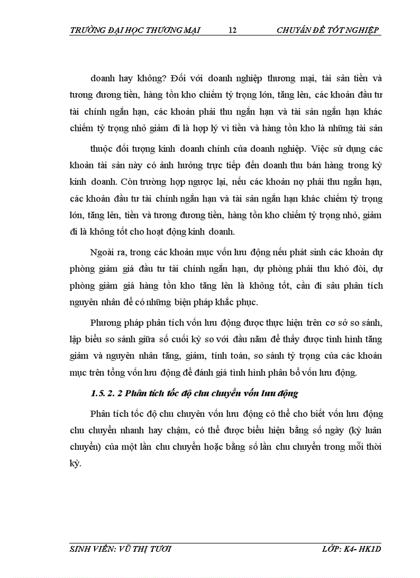 image for page Phân tích hiệu quả sử dụng vốn lưu động tại Công ty TNHH Thương mại và Du lịch Tùng Hà