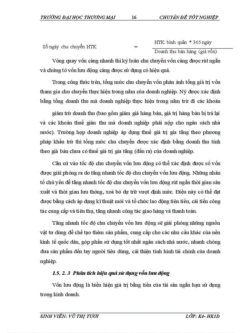 image for page Phân tích hiệu quả sử dụng vốn lưu động tại Công ty TNHH Thương mại và Du lịch Tùng Hà