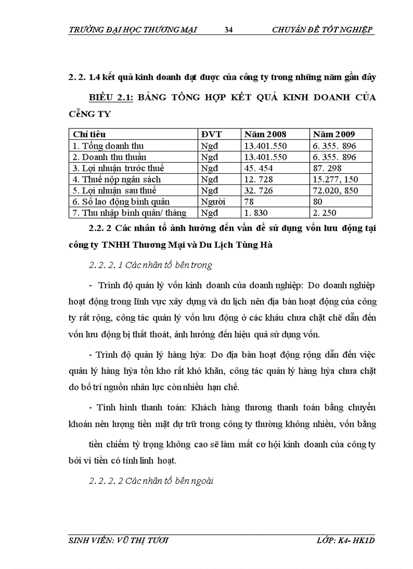 image for page Phân tích hiệu quả sử dụng vốn lưu động tại Công ty TNHH Thương mại và Du lịch Tùng Hà