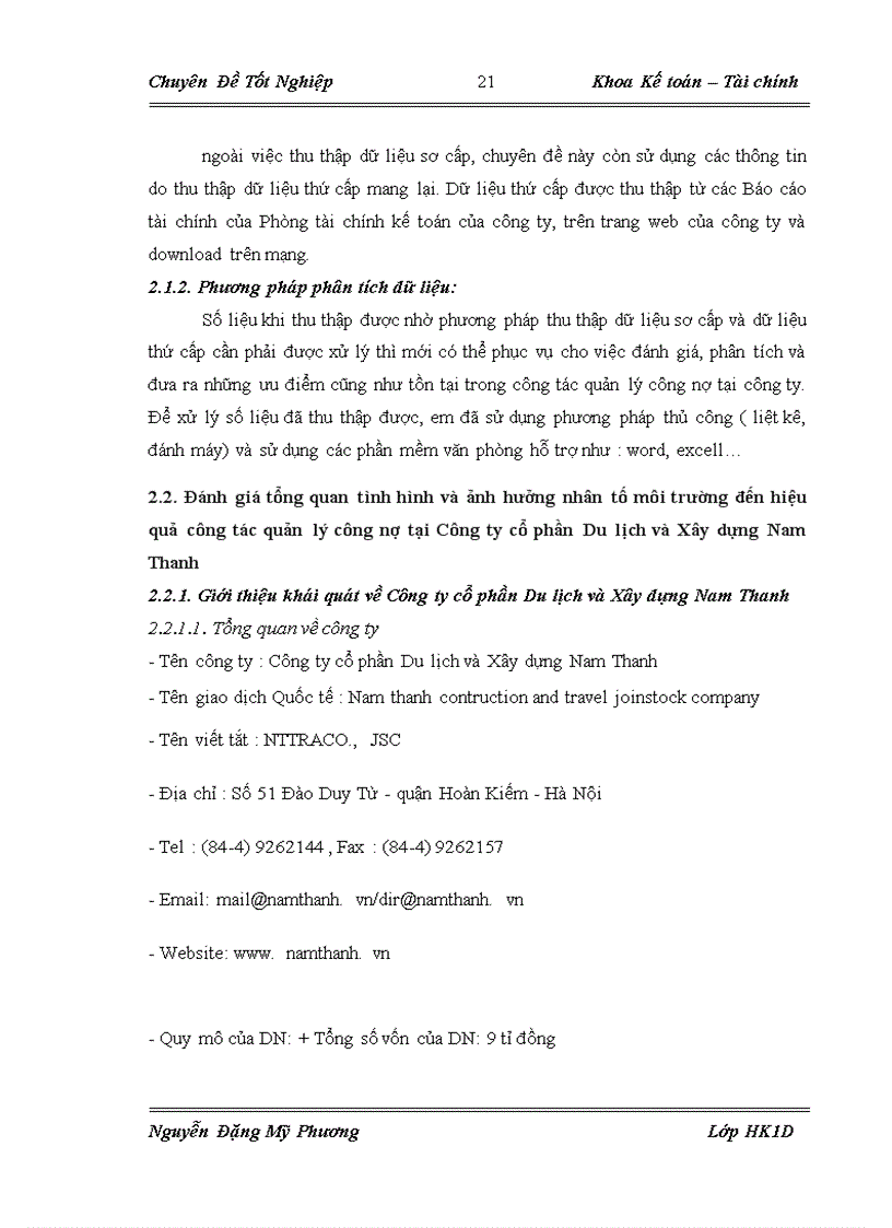 image for page Hoàn thiện công tác quản lý công nợ tại Công ty Cổ phần Du lịch và Xây dựng Nam Thanh