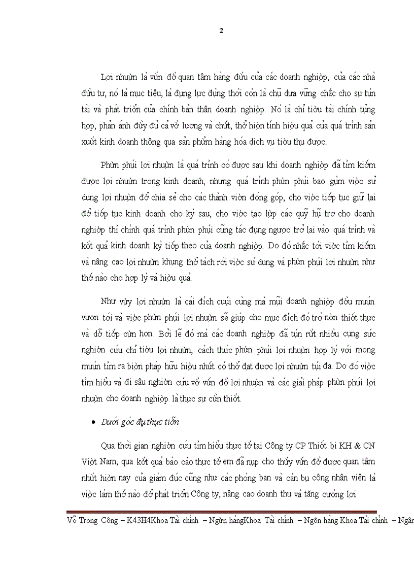 image for page Lợi nhuận và phân phối lợi nhuận của Công ty CP Thiết bị KH&CN Việt Nam