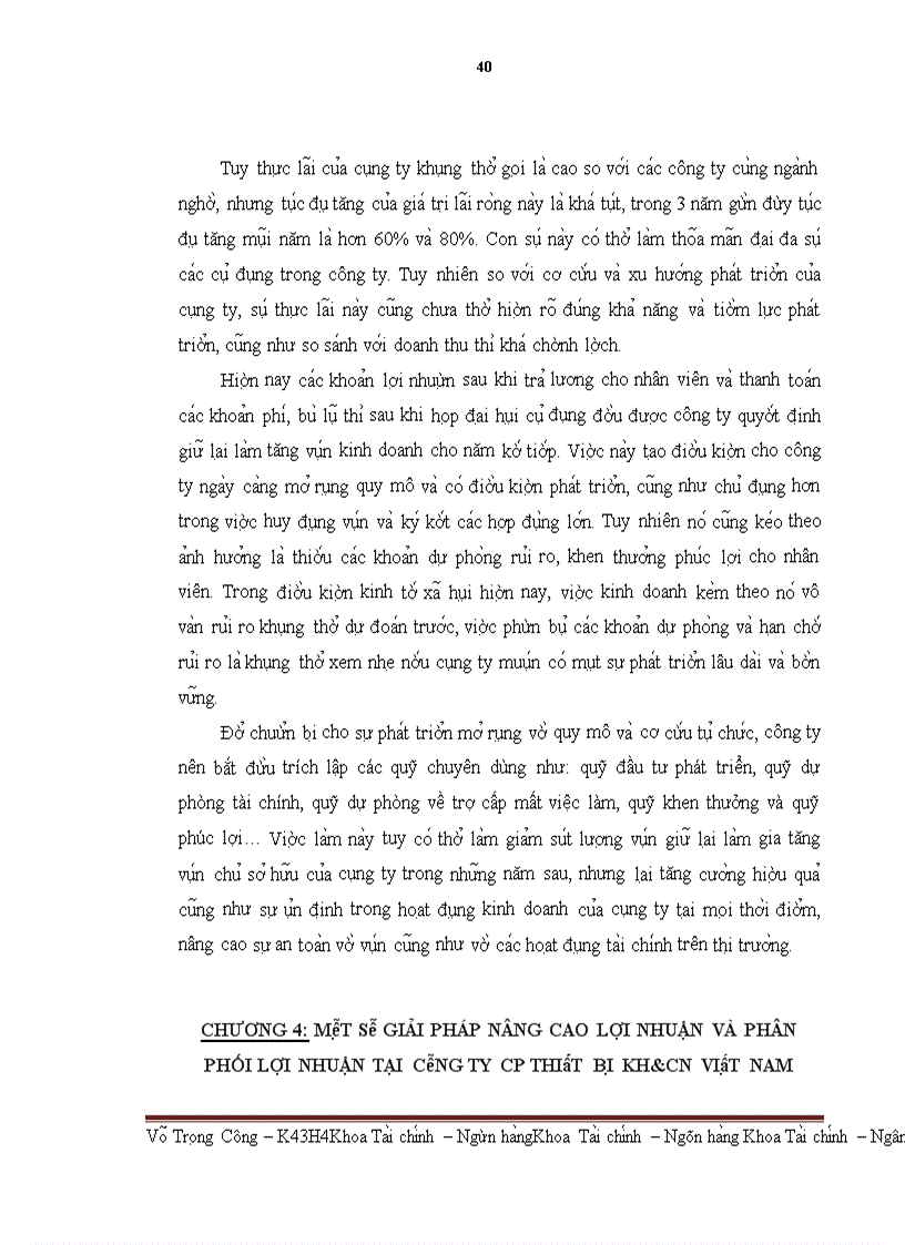 image for page Lợi nhuận và phân phối lợi nhuận của Công ty CP Thiết bị KH&CN Việt Nam