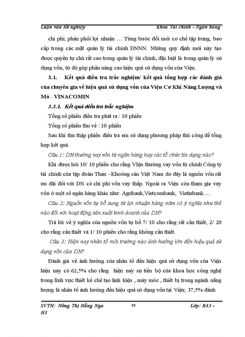 image for page Giải pháp để nâng cao hiệu quả sử dụng vốn của Viện Cơ Khí Năng Lượng và Mỏ-VINACOMIN