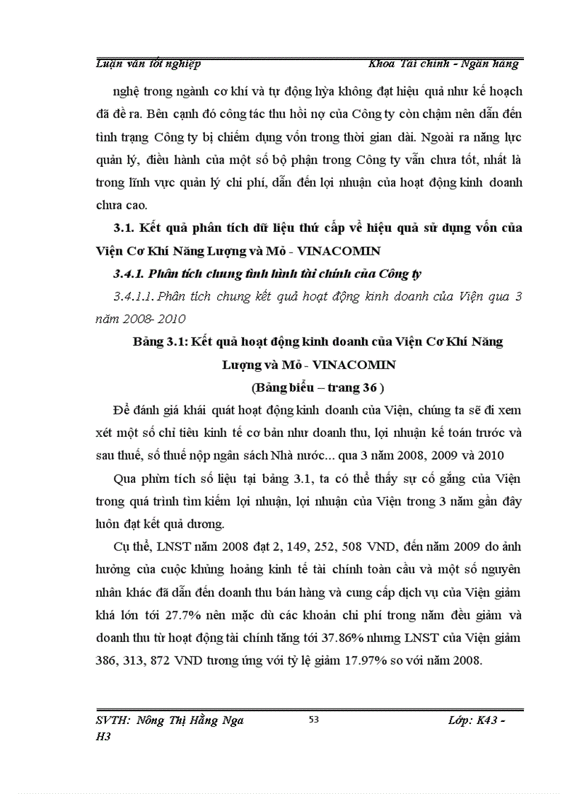 image for page Giải pháp để nâng cao hiệu quả sử dụng vốn của Viện Cơ Khí Năng Lượng và Mỏ-VINACOMIN
