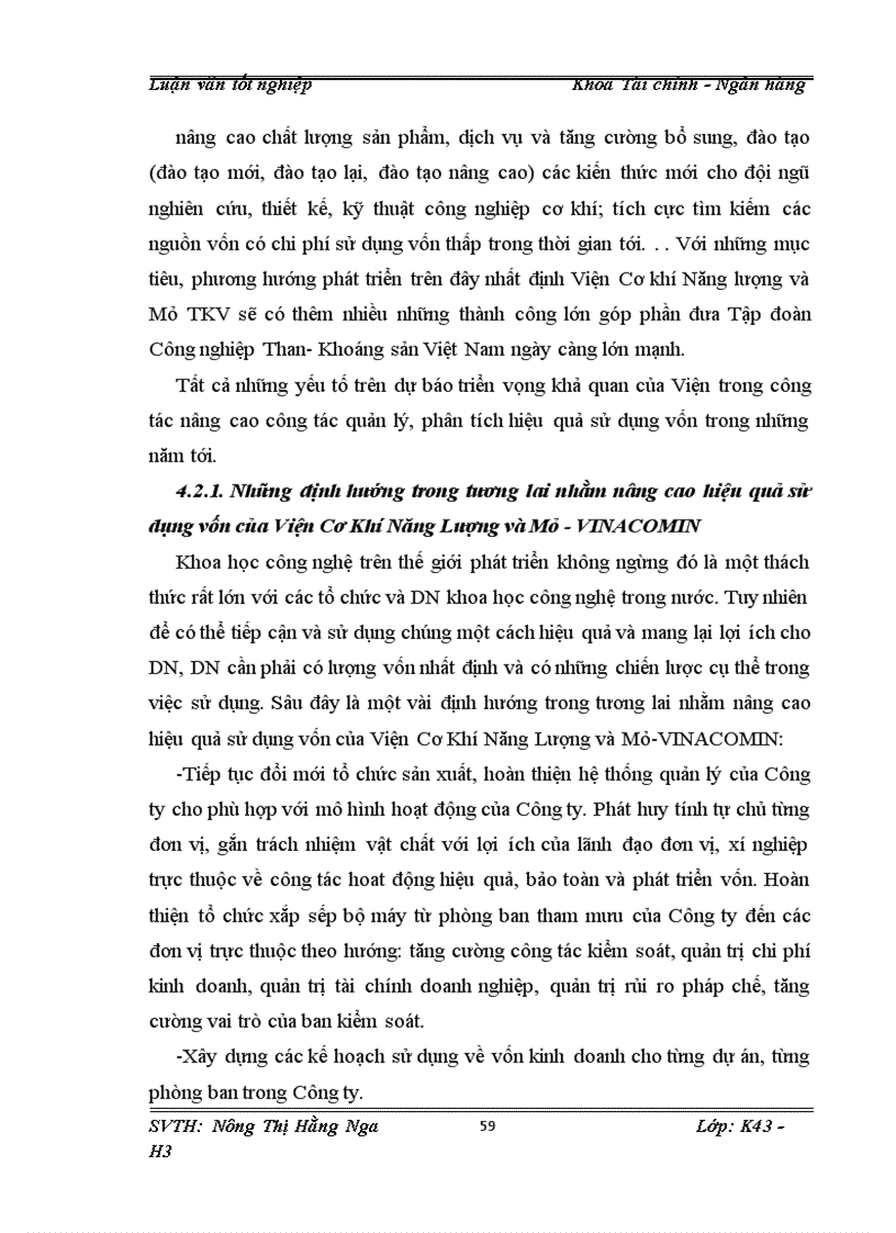 image for page Giải pháp để nâng cao hiệu quả sử dụng vốn của Viện Cơ Khí Năng Lượng và Mỏ-VINACOMIN