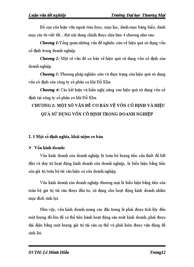 image for page Hiệu quả sử dụng vốn cố định tại công ty cổ phần cơ khí Đỗ Kha