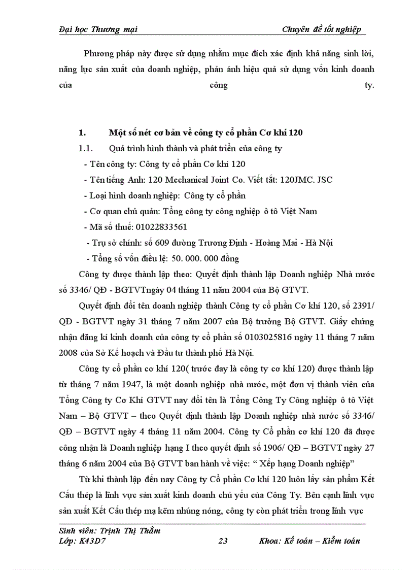 image for page Phân tích hiệu quả sử dụng vốn kinh doanh tại công ty cổ phần Cơ khí 120