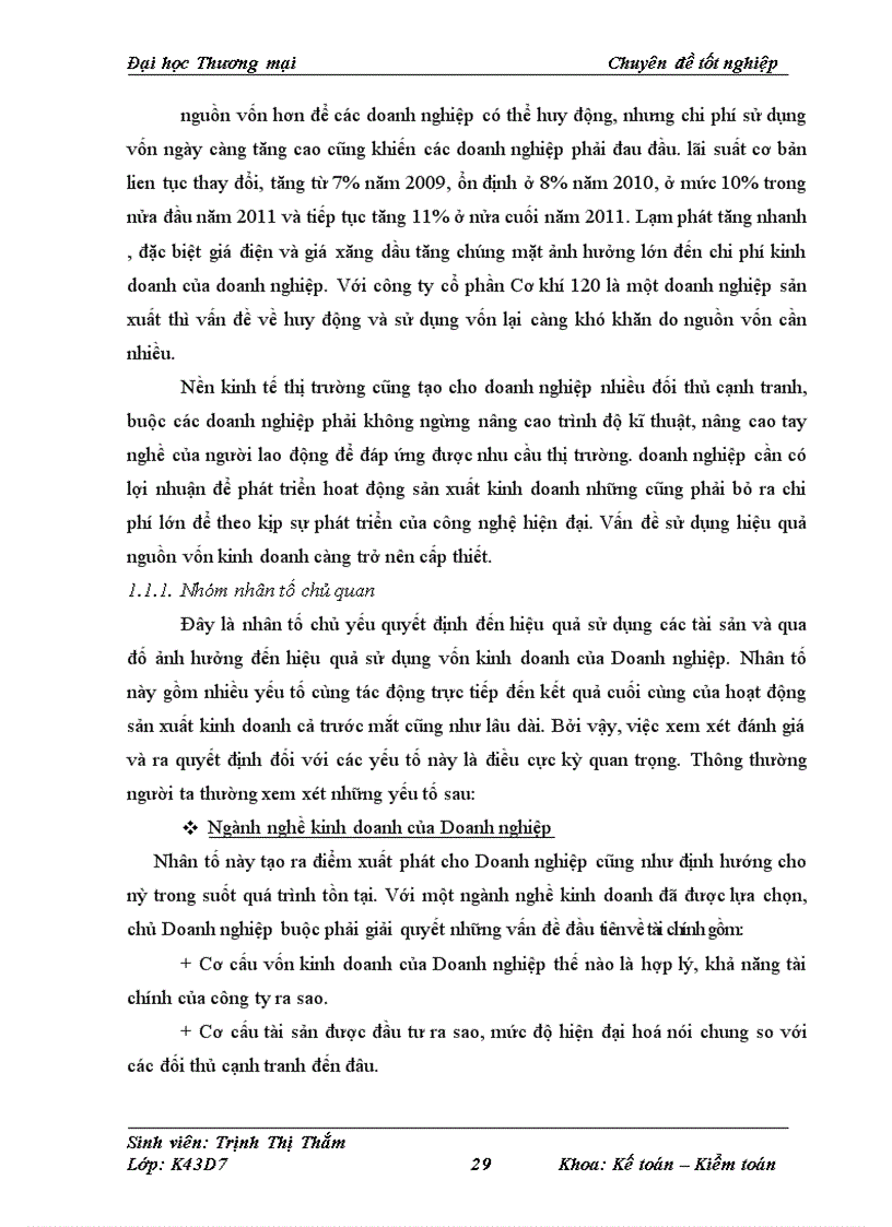 image for page Phân tích hiệu quả sử dụng vốn kinh doanh tại công ty cổ phần Cơ khí 120