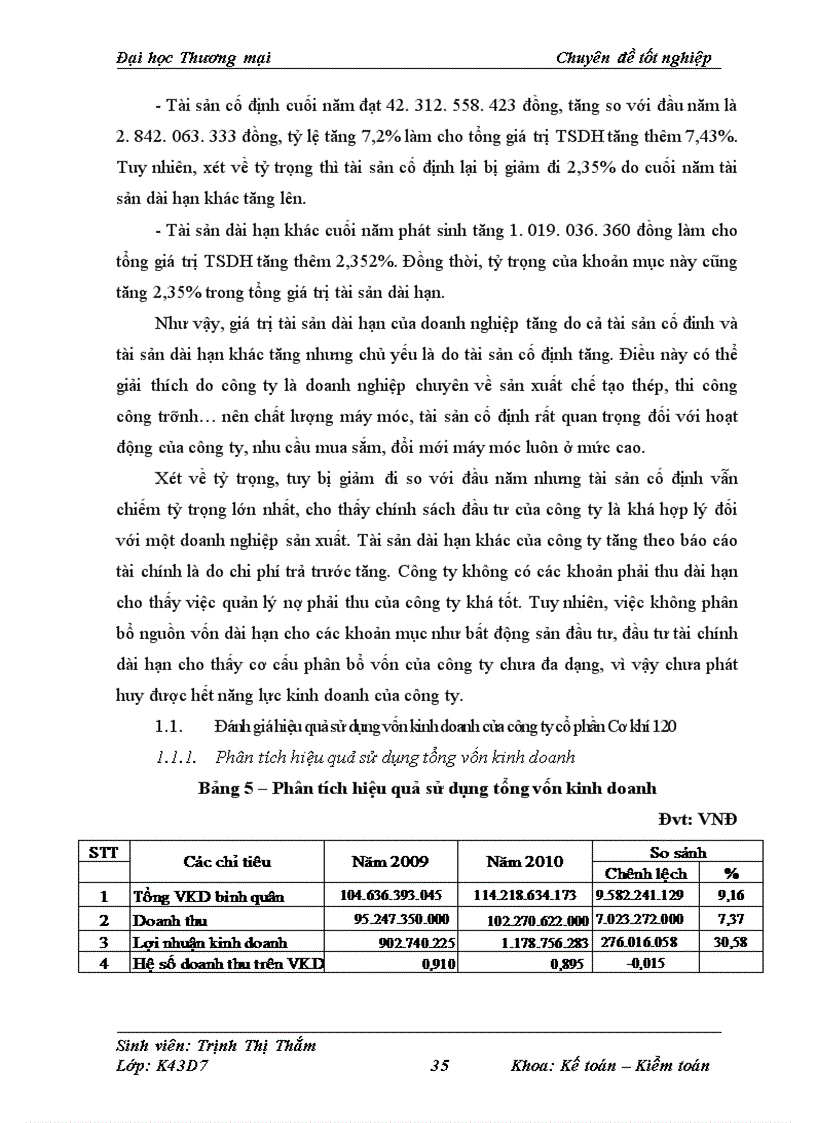 image for page Phân tích hiệu quả sử dụng vốn kinh doanh tại công ty cổ phần Cơ khí 120