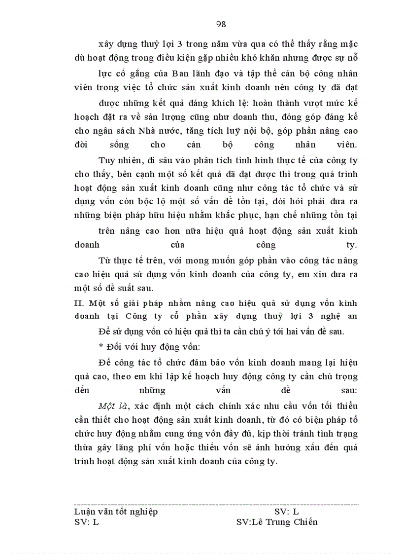 image for page Vốn kinh doanh và các biện pháp nâng cao hiệu quả tổ chức và sử dụng vốn kinh doanh ở Công ty cổ phần xây dựng thuỷ lợi 3 Nghệ An