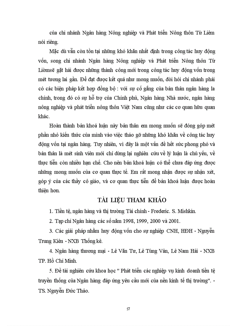 image for page Các giải pháp nâng cao hiệu quả công tác huy động vốn tại Ngân hàng Nông nghiệp và Phát triển Nông thôn Từ Liêm