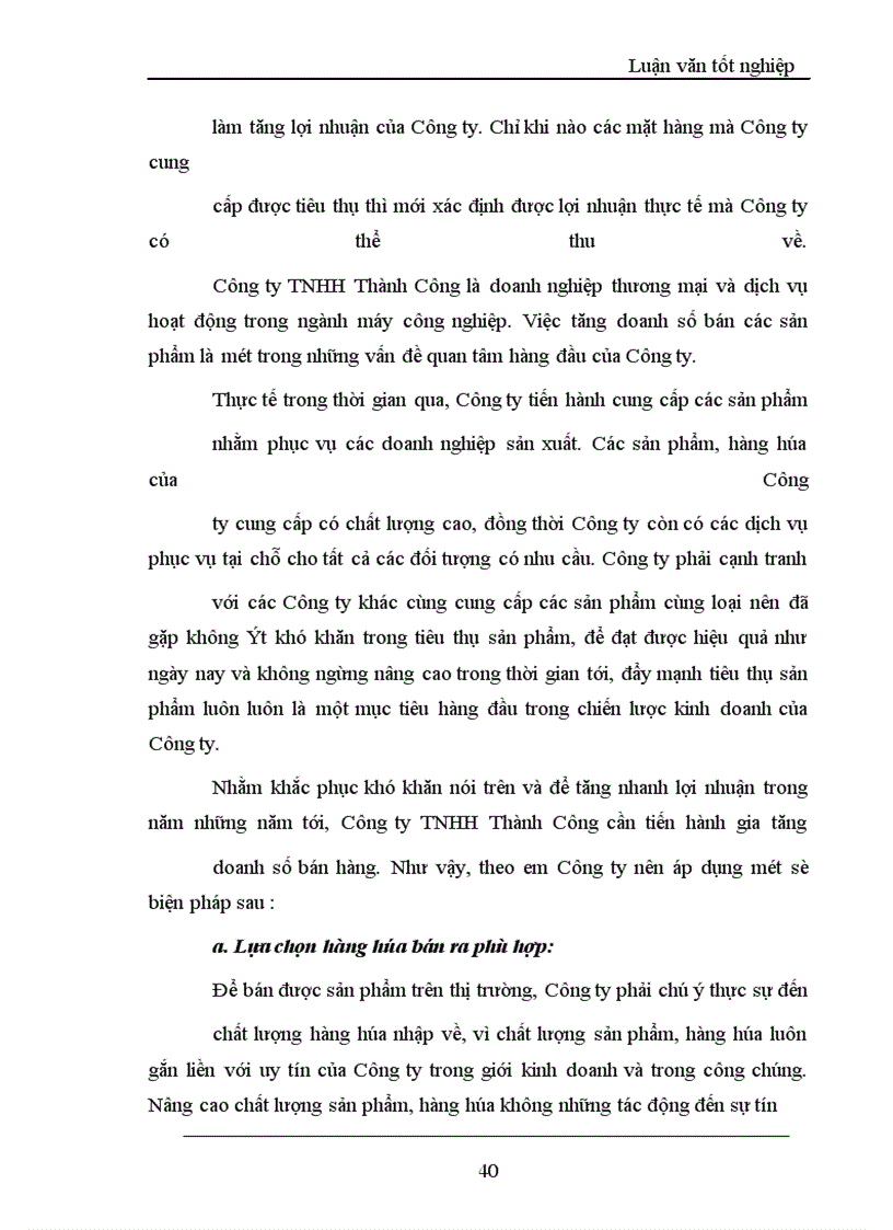 image for page Lợi nhuận và một số giải pháp chủ yếu tăng lợi nhuận tại Công ty TNHH Thành Công